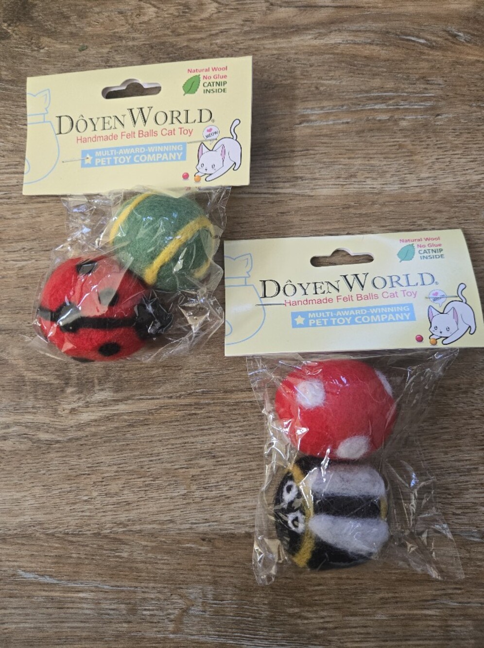 DOYEN WORLD Handmade Cat Toy SET- Felt Balls Infused with Catnip